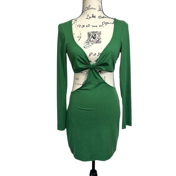 Reformation Kelly Green Hale Sexy Cut Out‎ Mini Dress, Small - Picture 3 of 9